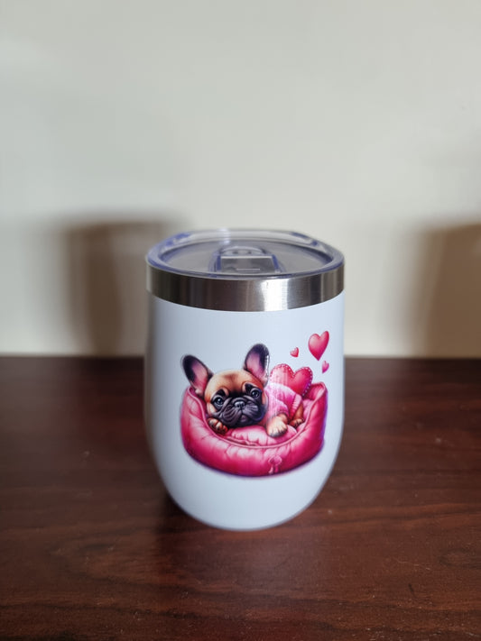 Insulated Tumbler - Pink Frenchie Hearts